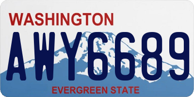 WA license plate AWY6689