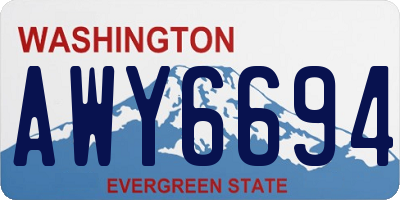 WA license plate AWY6694