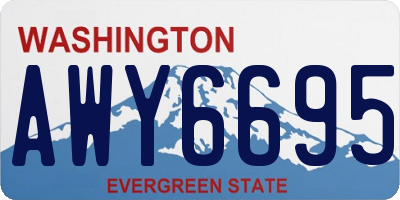 WA license plate AWY6695