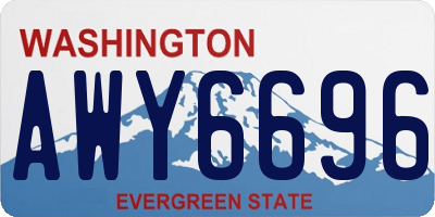 WA license plate AWY6696