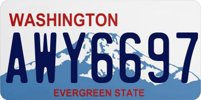 WA license plate AWY6697
