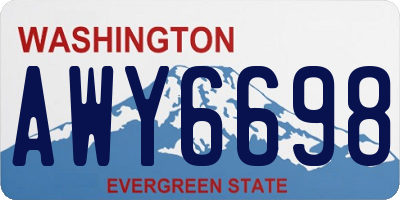 WA license plate AWY6698