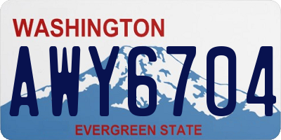 WA license plate AWY6704