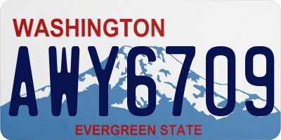 WA license plate AWY6709