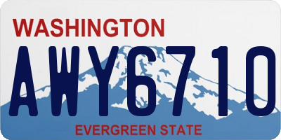 WA license plate AWY6710