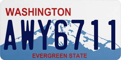 WA license plate AWY6711