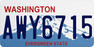 WA license plate AWY6715