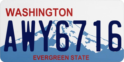 WA license plate AWY6716