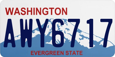 WA license plate AWY6717