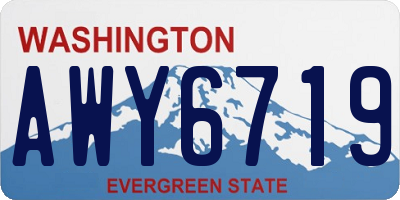 WA license plate AWY6719