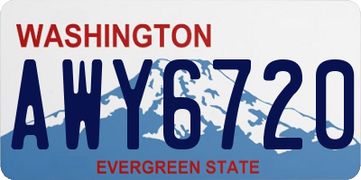 WA license plate AWY6720