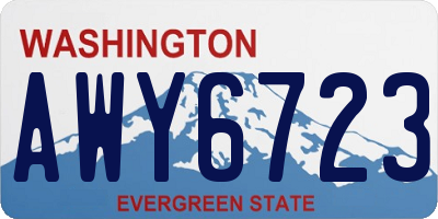 WA license plate AWY6723