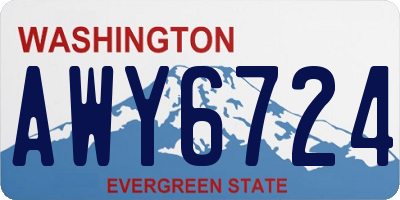WA license plate AWY6724