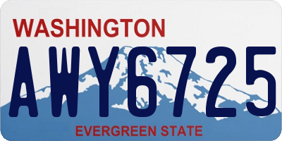 WA license plate AWY6725