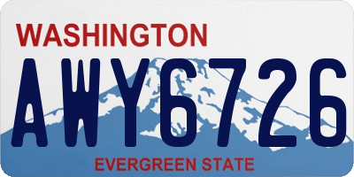 WA license plate AWY6726