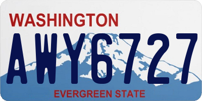 WA license plate AWY6727
