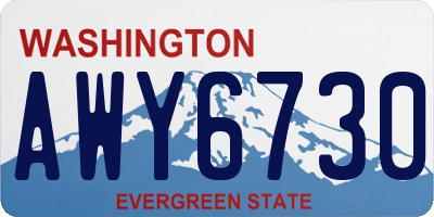 WA license plate AWY6730