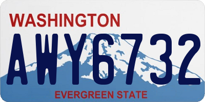 WA license plate AWY6732