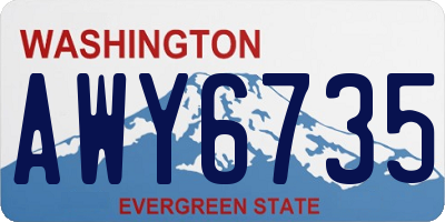 WA license plate AWY6735