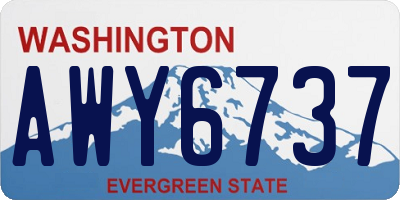 WA license plate AWY6737