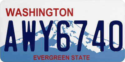 WA license plate AWY6740