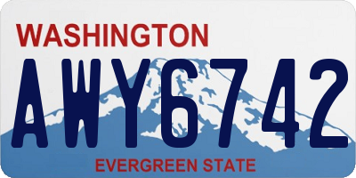 WA license plate AWY6742