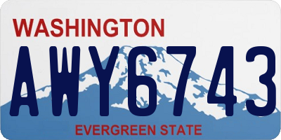 WA license plate AWY6743