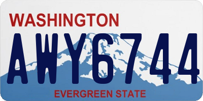 WA license plate AWY6744