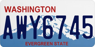 WA license plate AWY6745