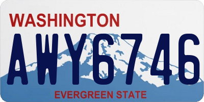 WA license plate AWY6746