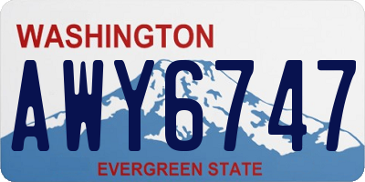 WA license plate AWY6747