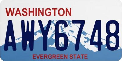 WA license plate AWY6748
