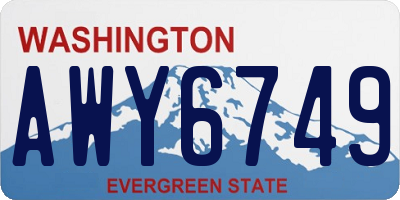WA license plate AWY6749