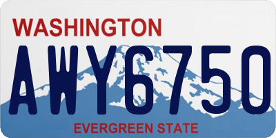 WA license plate AWY6750