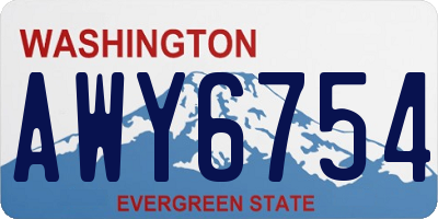 WA license plate AWY6754
