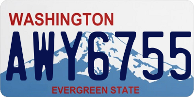 WA license plate AWY6755