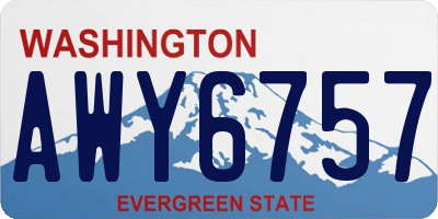 WA license plate AWY6757