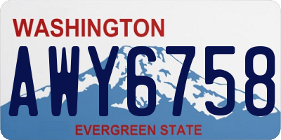 WA license plate AWY6758