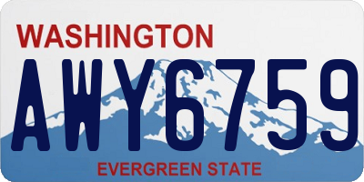 WA license plate AWY6759