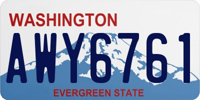 WA license plate AWY6761