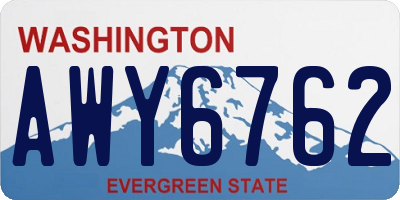 WA license plate AWY6762