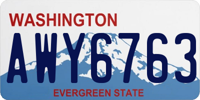 WA license plate AWY6763
