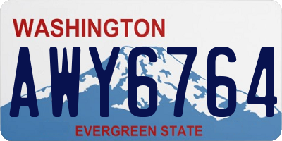 WA license plate AWY6764