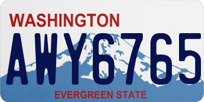 WA license plate AWY6765