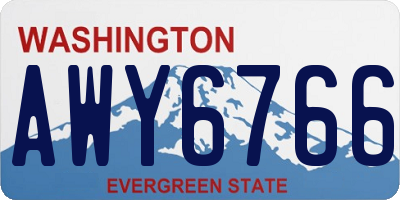 WA license plate AWY6766