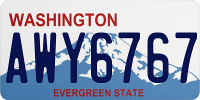 WA license plate AWY6767