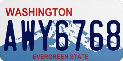 WA license plate AWY6768