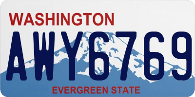 WA license plate AWY6769