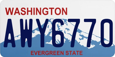 WA license plate AWY6770