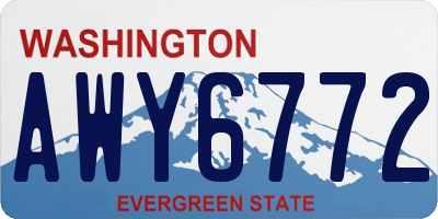 WA license plate AWY6772